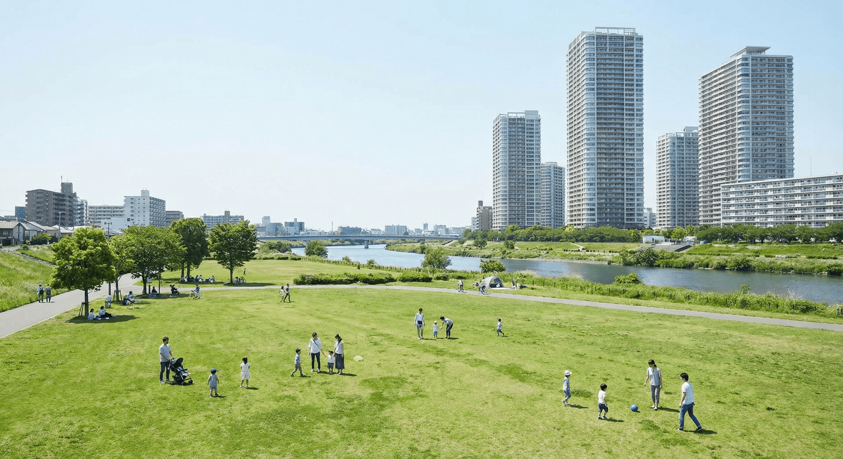 Green spaces in Tokyo suburbs